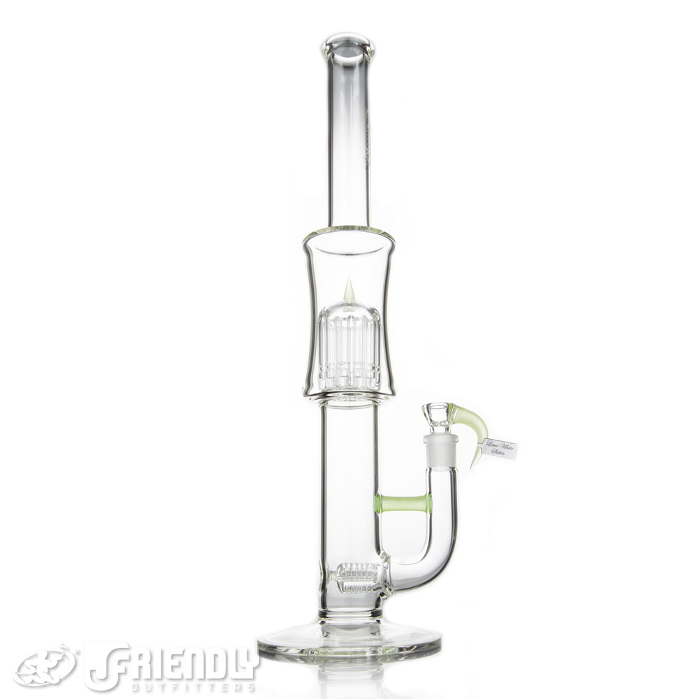 Sovereignty Glass Three Line/12 Arm w/Minor Lime White Satin Accents