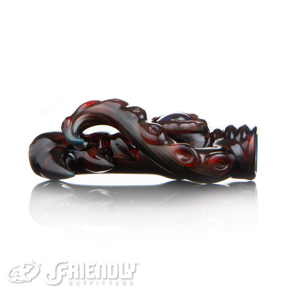 Mako Glass Dark Red Sea Creature Chillum