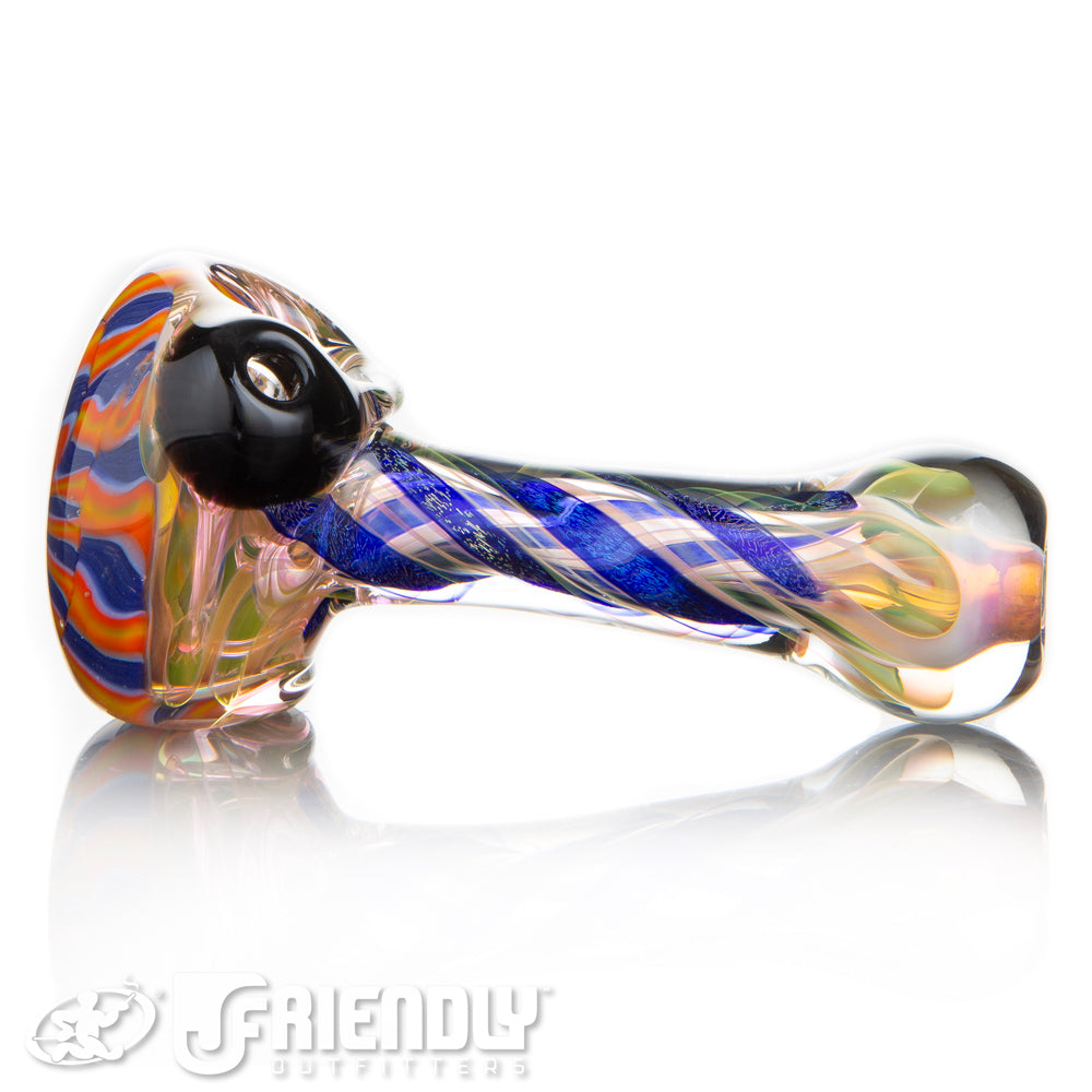 Talent Glass Dichro Swirl Spoon w/ Spiral Fire & Ice Front Accent