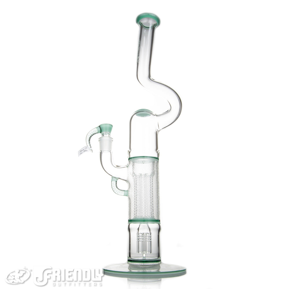 Sovereignty Glass Natty Neck 4 Arm Pillar w/ Cold Work & Full Atlantis x Star White Accents and Seals