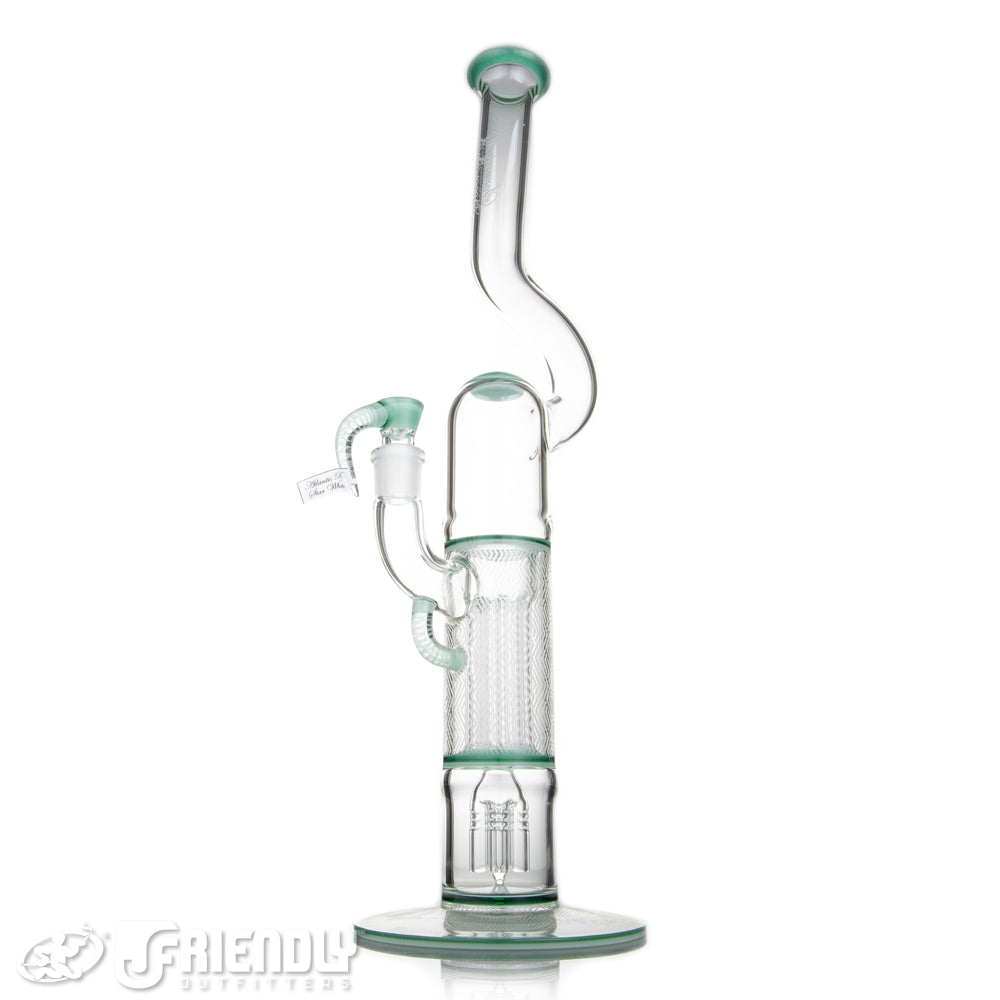 Sovereignty Glass Natty Neck 4 Arm Pillar w/ Cold Work & Full Atlantis x Star White Accents and Seals