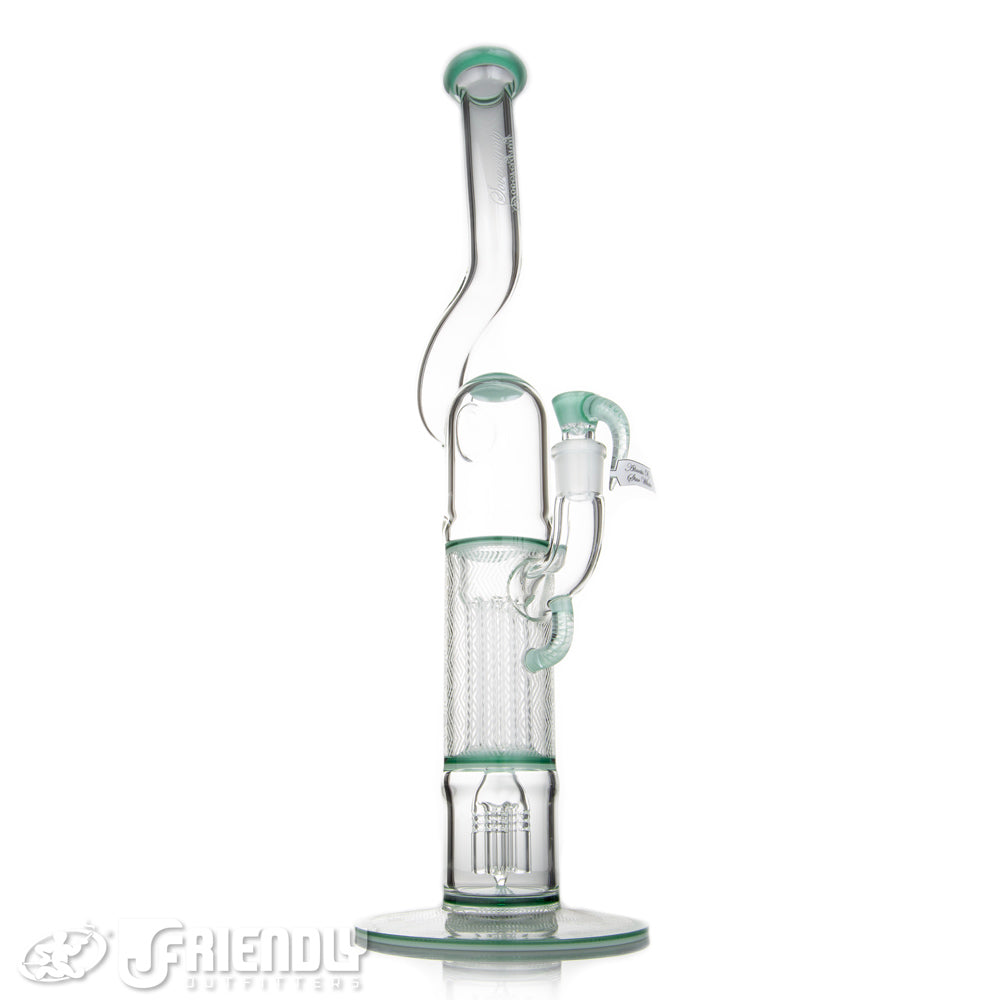 Sovereignty Glass Natty Neck 4 Arm Pillar w/ Cold Work & Full Atlantis x Star White Accents and Seals