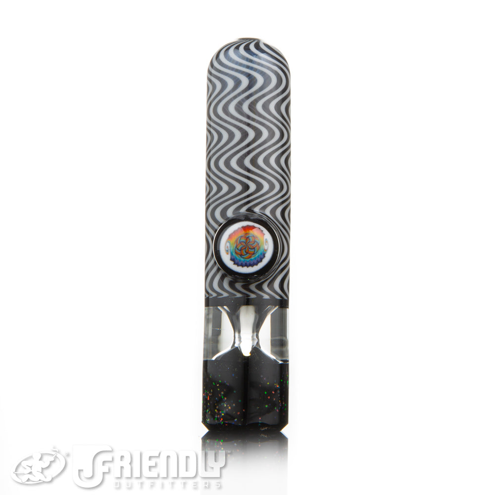 Amar Glass Black and White CHillum #10