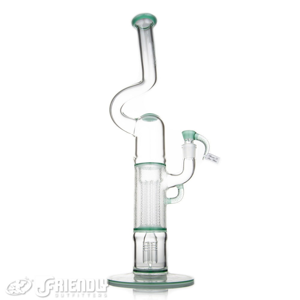 Sovereignty Glass Natty Neck 4 Arm Pillar w/ Cold Work & Full Atlantis x Star White Accents and Seals