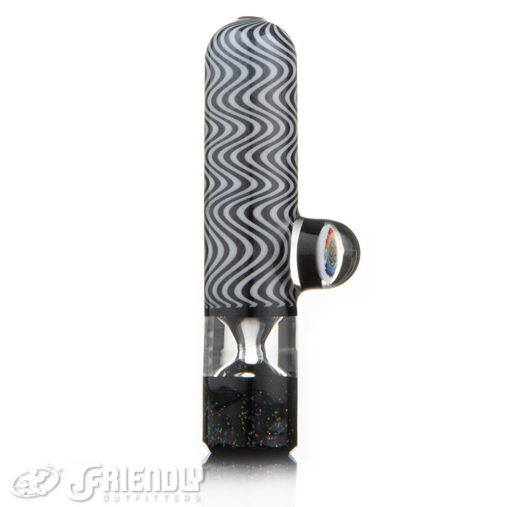 Amar Glass Black and White CHillum #10