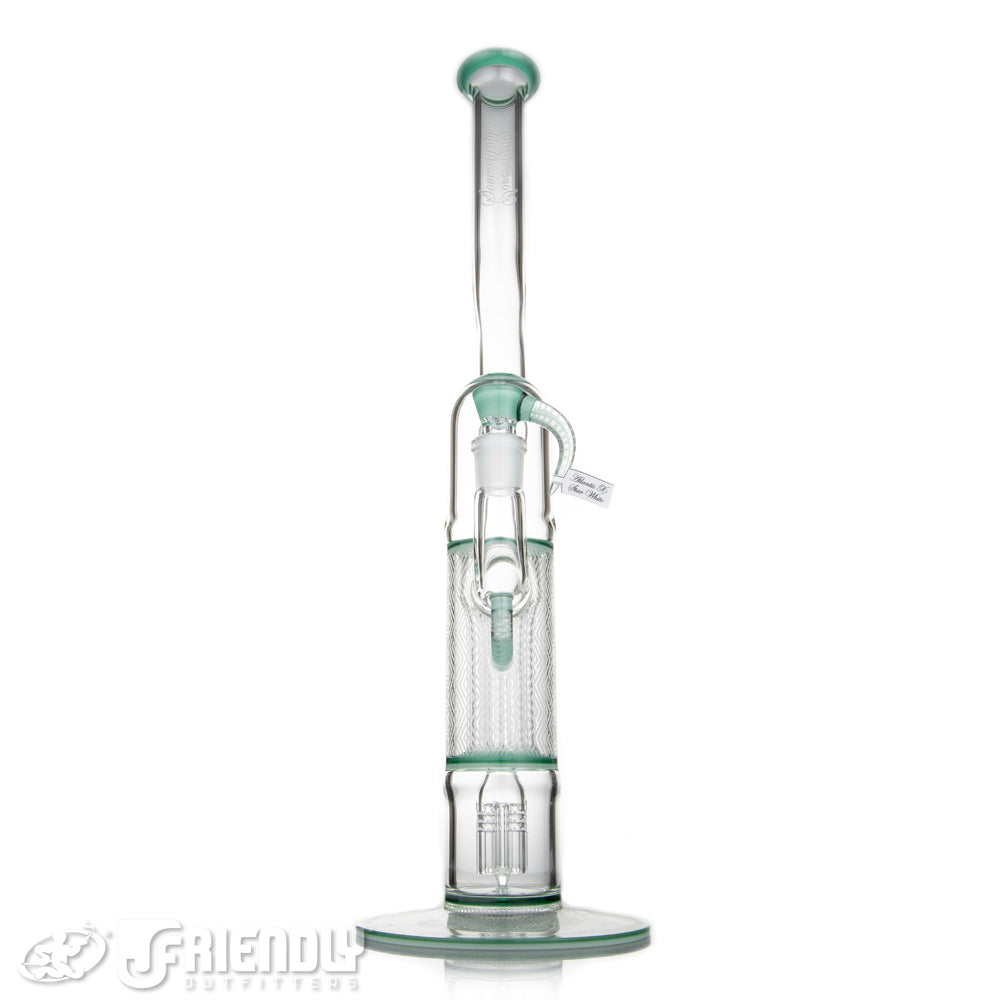 Sovereignty Glass Natty Neck 4 Arm Pillar w/ Cold Work & Full Atlantis x Star White Accents and Seals