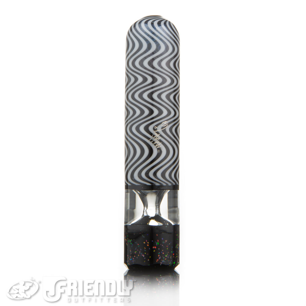 Amar Glass Black and White CHillum #10