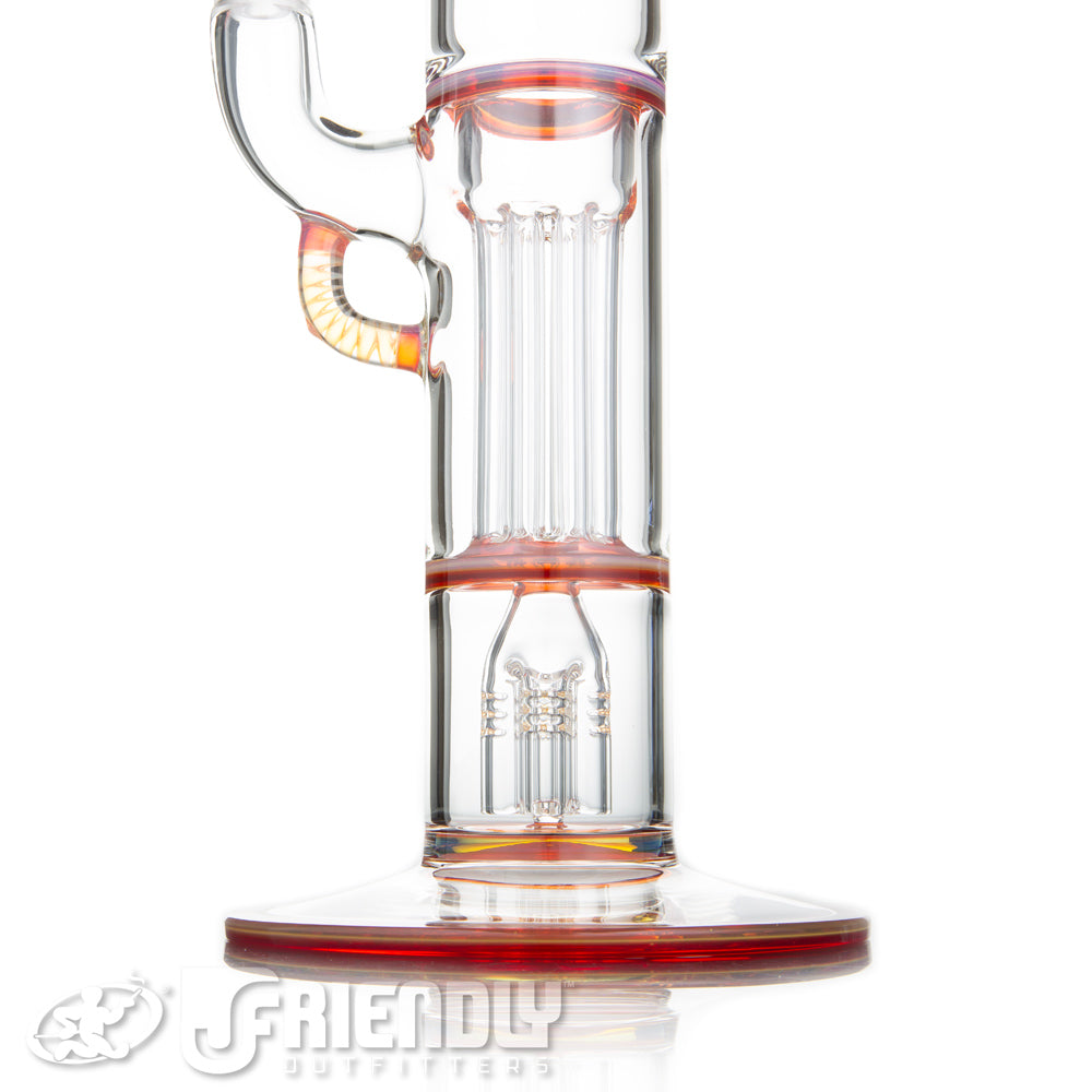 Sovereignty Glass Natty Neck 4 Arm Pillar w/ Full Extra Light Yellow x Orange Elvis Accents and Seals