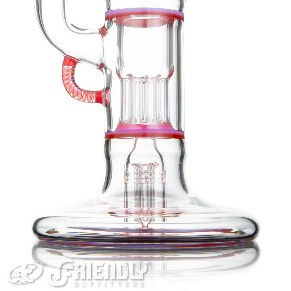 Sovereignty Glass Hollow Foot Pint Size 4 Arm Pillar w/Full Pink Slyme x Poppy Accents and Seals