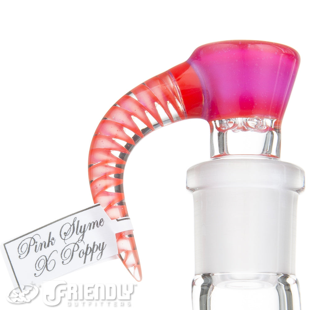 Sovereignty Glass Hollow Foot Pint Size 4 Arm Pillar w/Full Pink Slyme x Poppy Accents and Seals