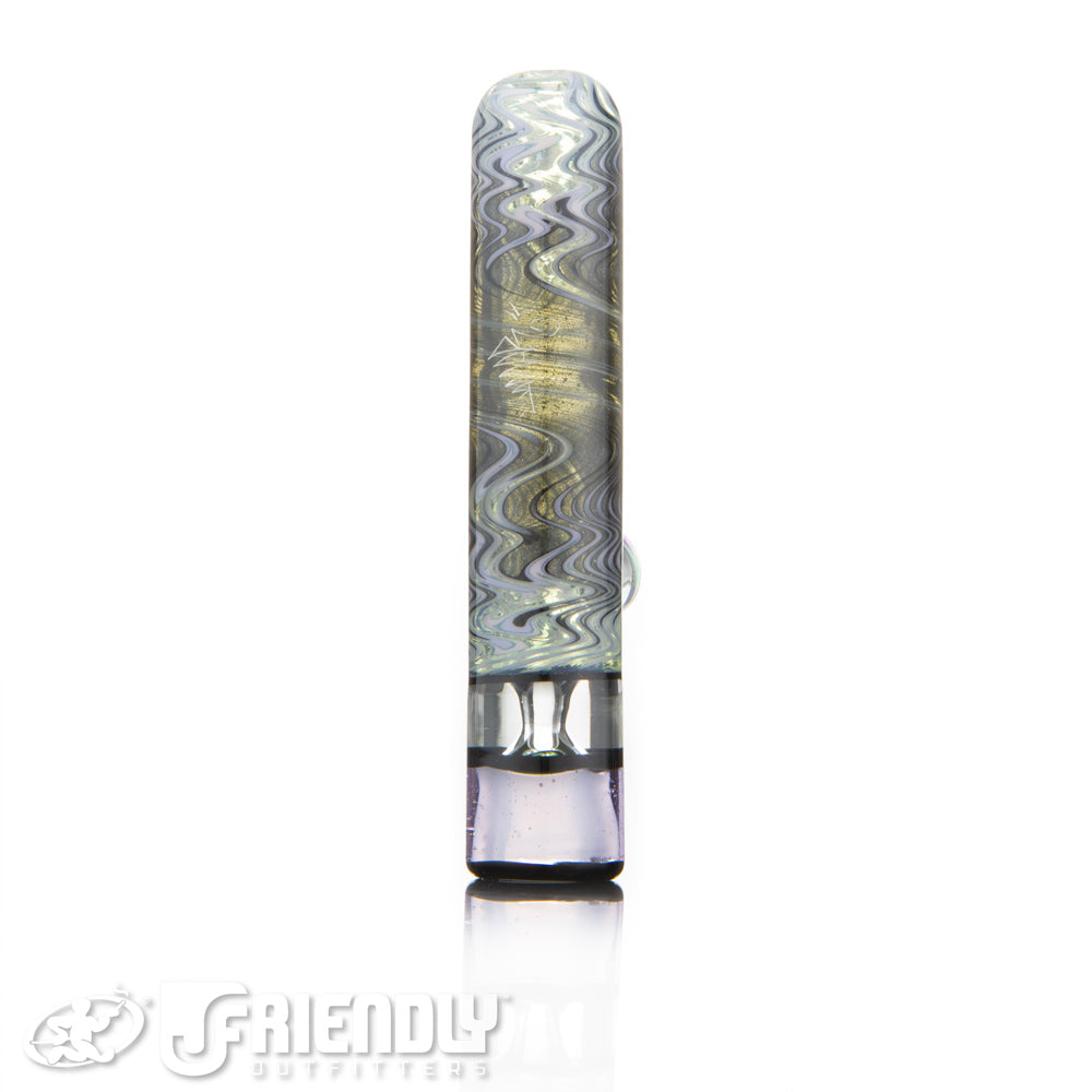 Amar Glass Grey White and Pink Wig Wag Chillum #6