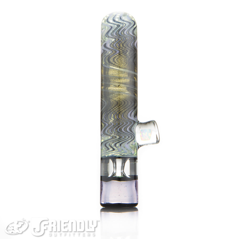 Amar Glass Grey White and Pink Wig Wag Chillum #6