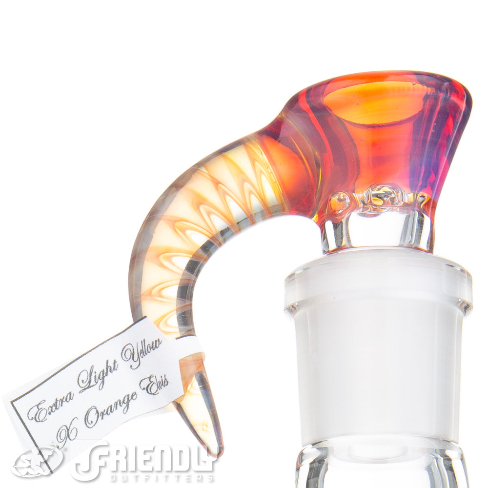 Sovereignty Glass Natty Neck 4 Arm Pillar w/ Full Extra Light Yellow x Orange Elvis Accents and Seals