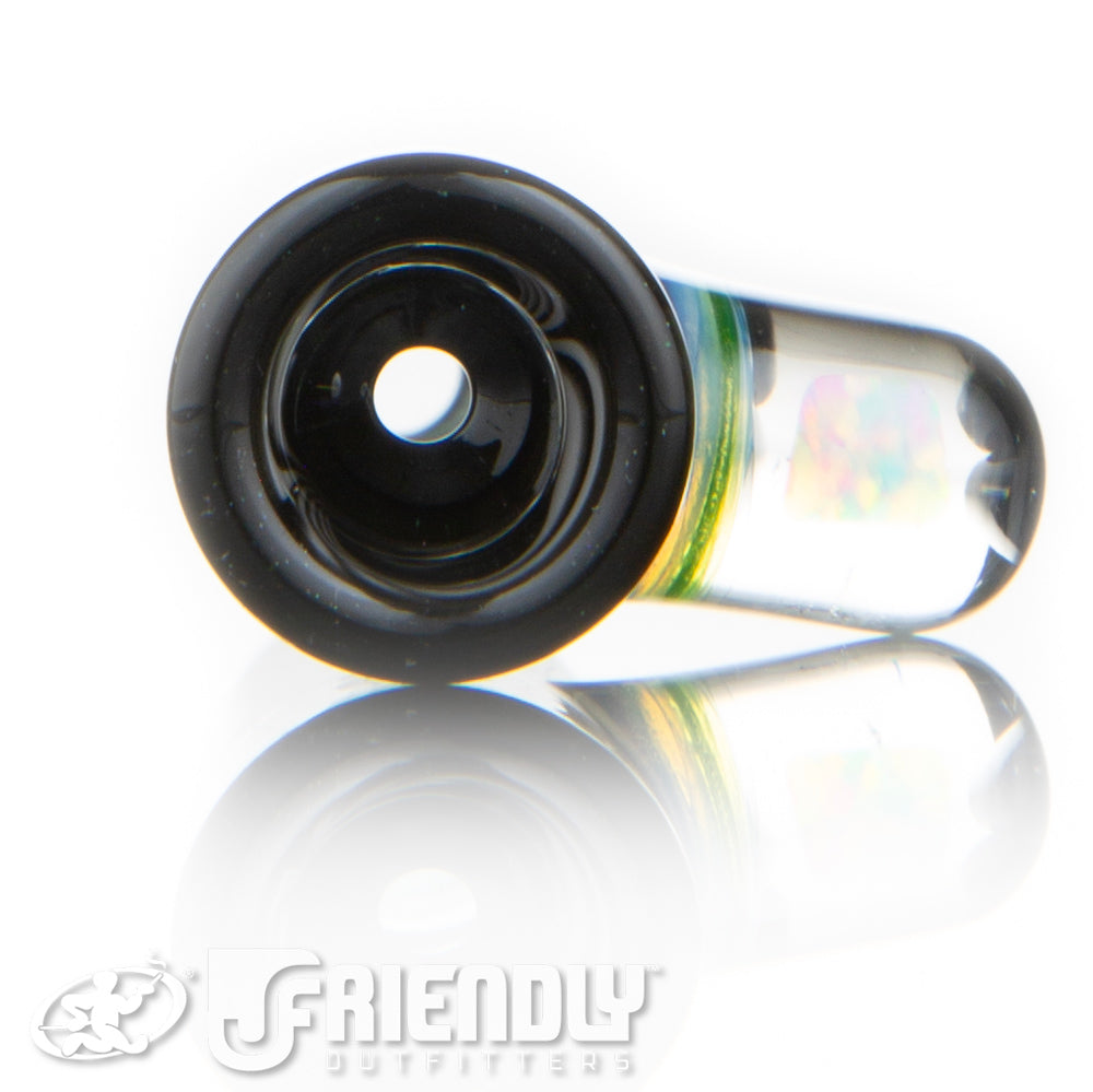 Amar Glass Black and White Spiral Chillum #3