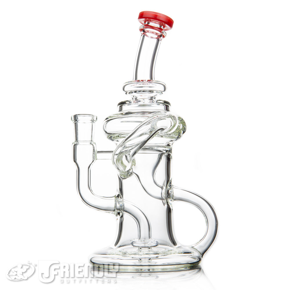 Nev Glass 14mm Full Can Recycler w/Red Lips