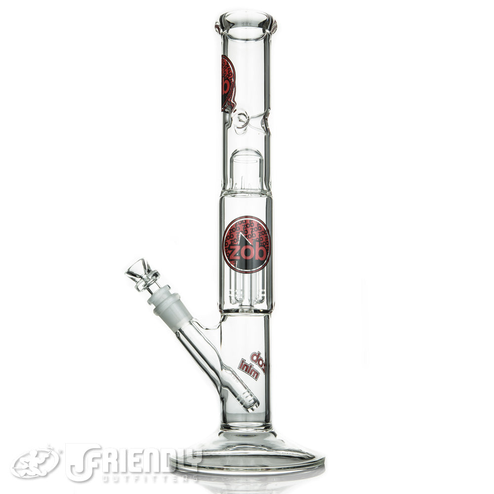 Zob Glass Straight 4 Arm Tube w/Red and Black Label