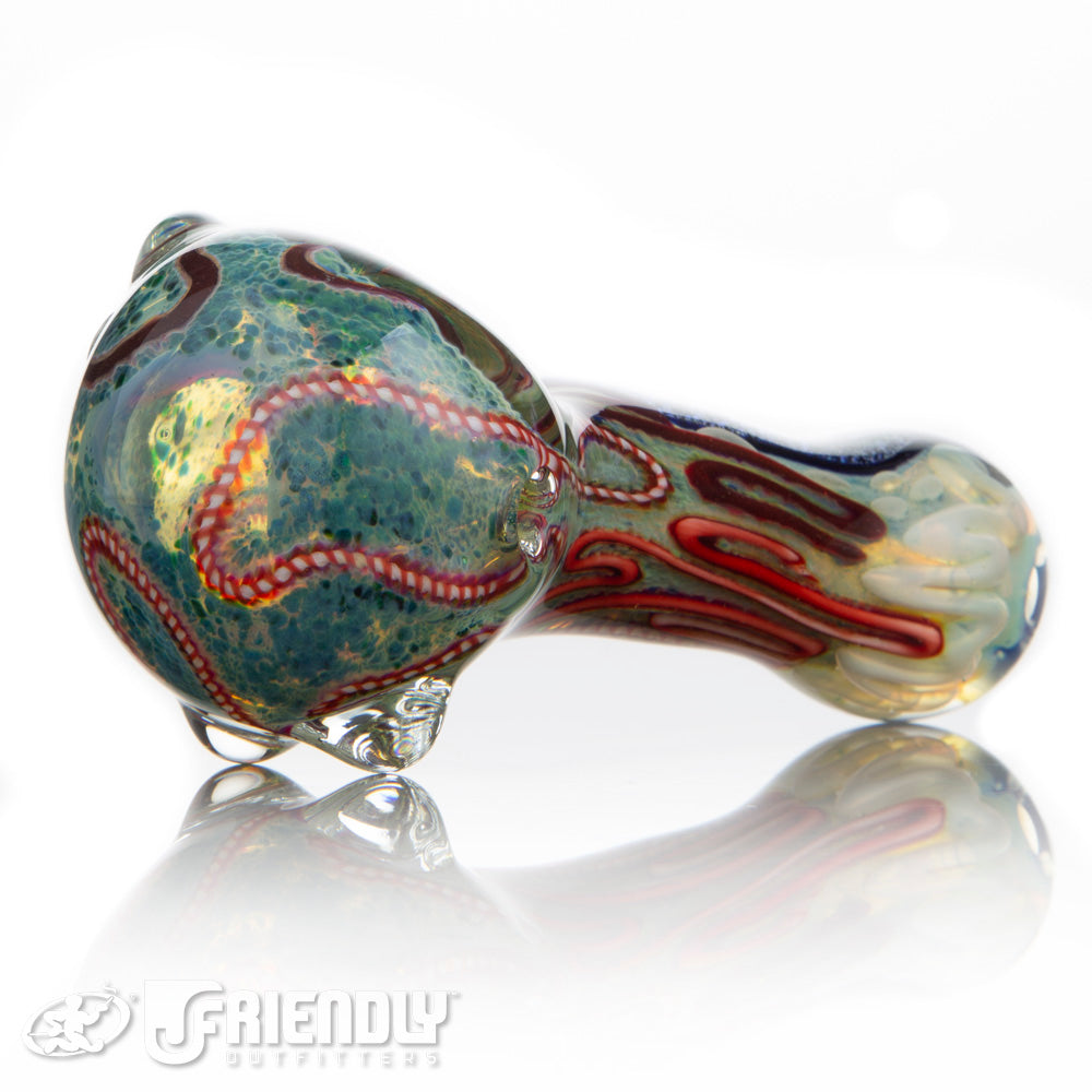 Bradfords Glass Thick Spoon w/Dichro Stripe #4