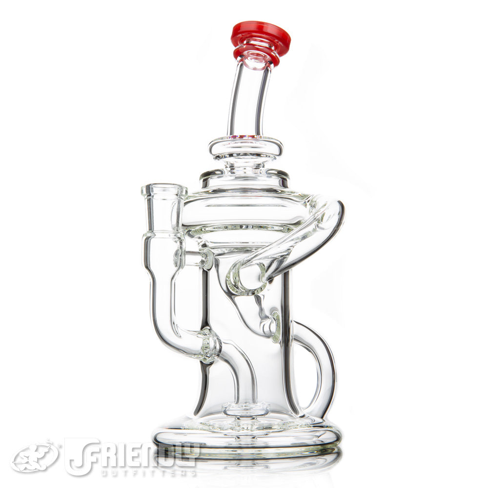 Nev Glass 14mm Full Can Recycler w/Red Lips