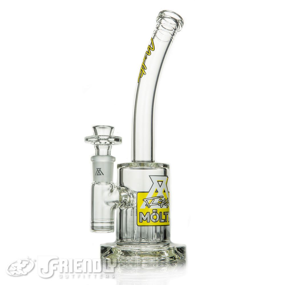 Moltn Glass 50 Small Tree Bubbler w/Yellow Label