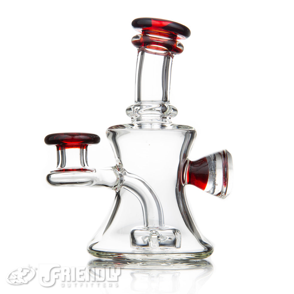 Busha Glass 10mm Multi Hole Rig W/Red Accents