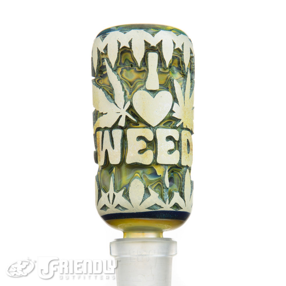 Liberty Glass 14mm "I Love Weed" Slide