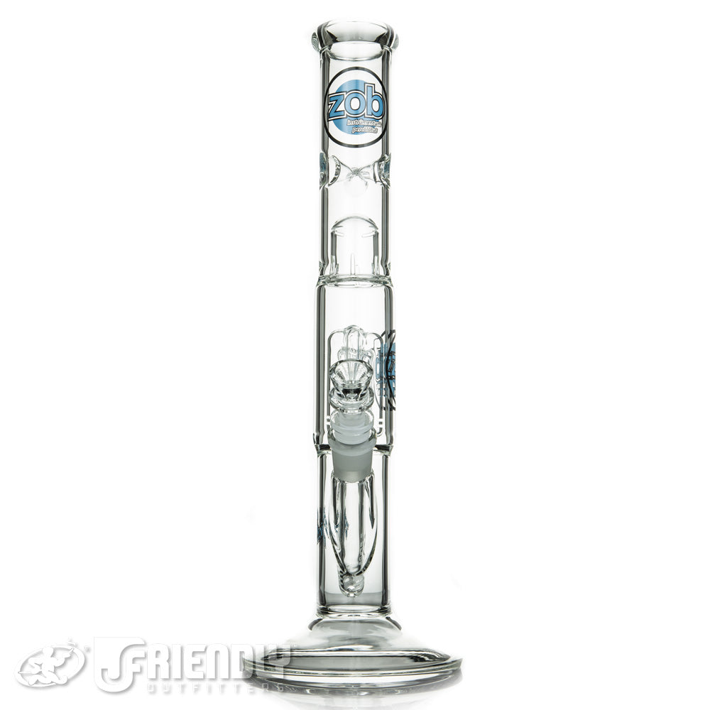 Zob Glass Straight 4 Arm Tube w/Blue and Black Label