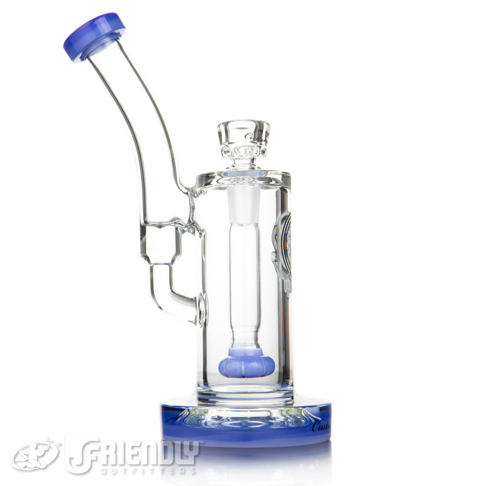 C2 Custom Creations 14mm Shower Head Bubbler w/Blue Lips and Perc