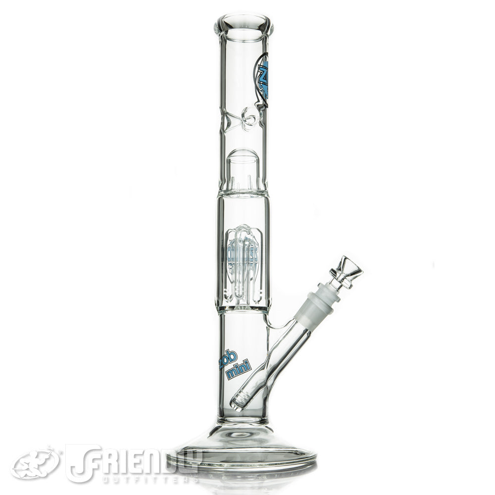 Zob Glass Straight 4 Arm Tube w/Blue and Black Label