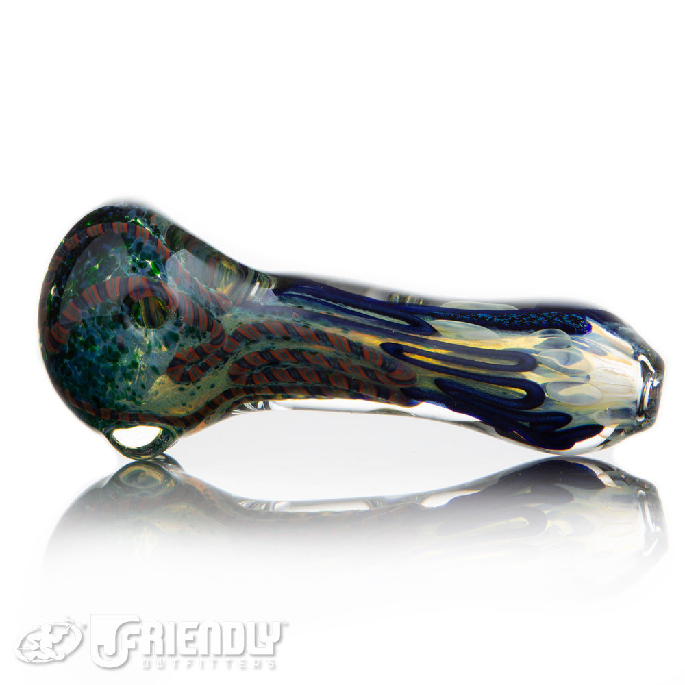 Bradfords Glass Thick Spoon w/Dichro Stripe #6
