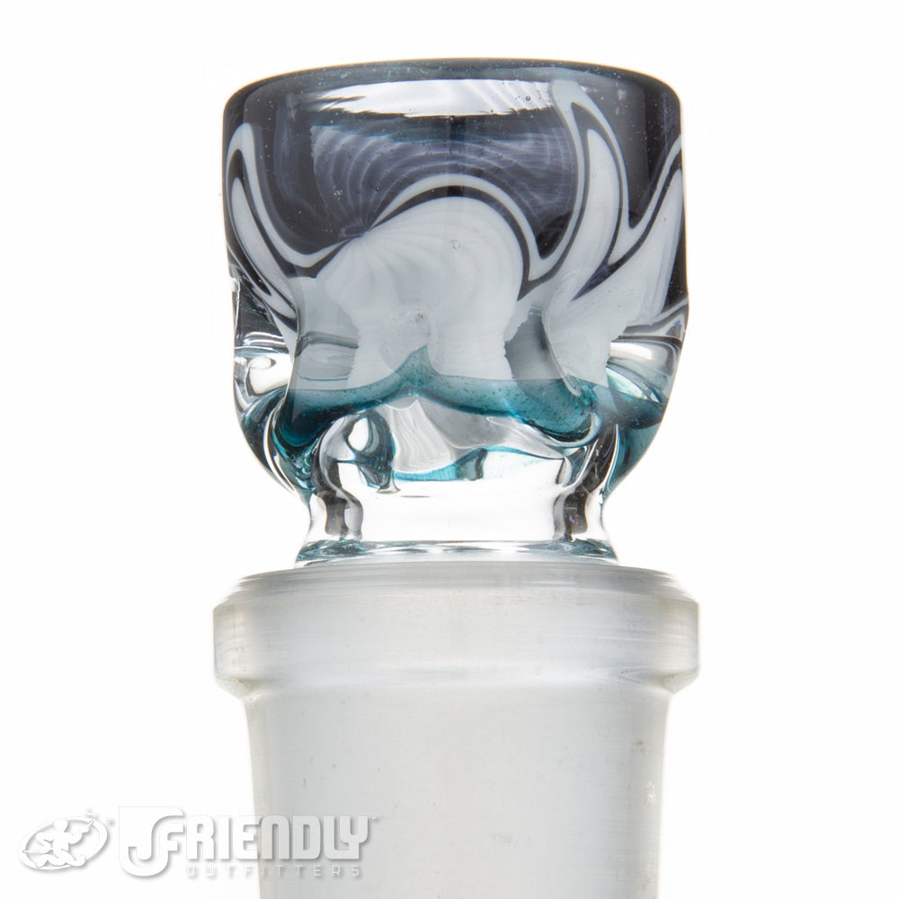 Liberty Glass 18mm Black and White Multi Pinch Slide #63