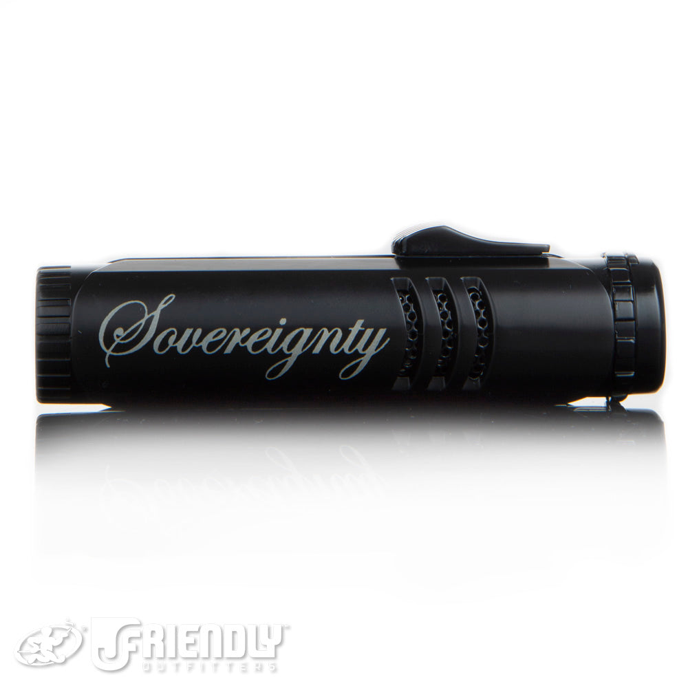 Sovereignty Glass Black Maxtech Single Torch Lighter
