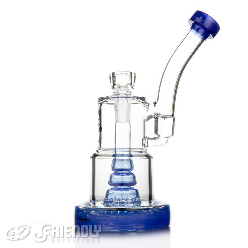 C2 Custom Creations 50/80mm Cake Bubbler w/Sprocket Perc and Blue Accents