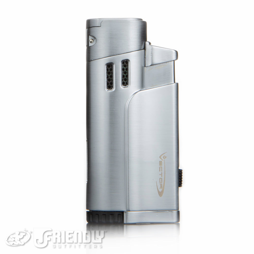 Sovereignty Glass/Vector Throne Torch Lighter in Silver Satin