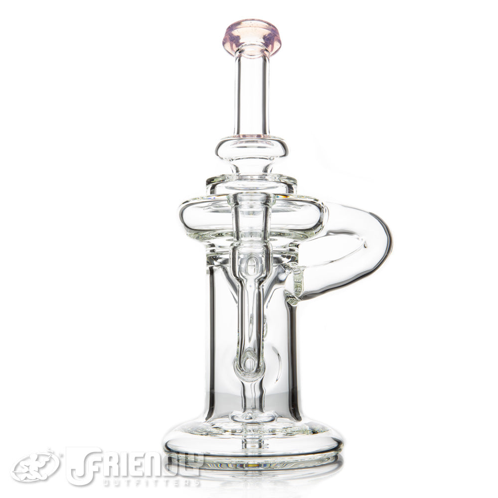 Nev Glass 14mm Full Can Recycler w/Pink CFL Lips