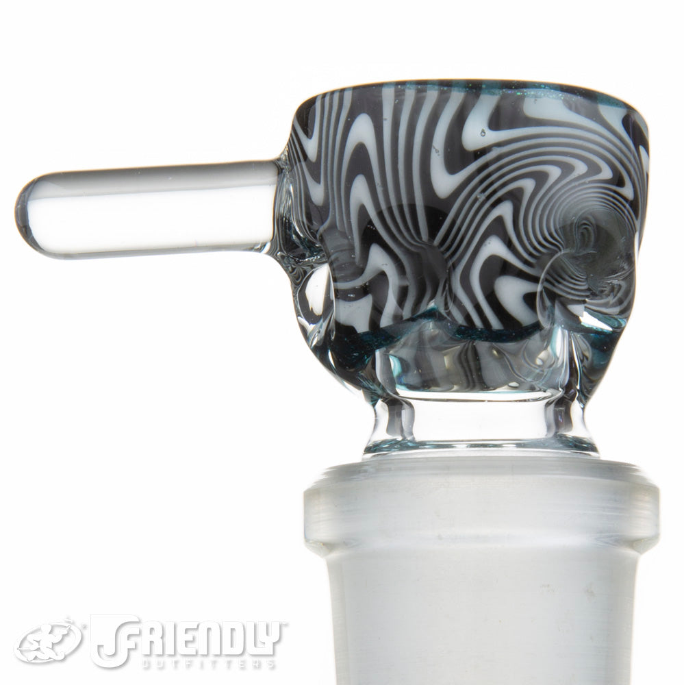 Liberty Glass 18mm Black and White Multi Pinch Slide #68