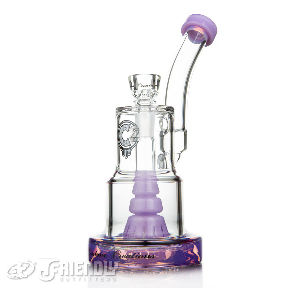 C2 Custom Creations 50/80mm Cake Bubbler w/Sprocket Perc and Purple Accents