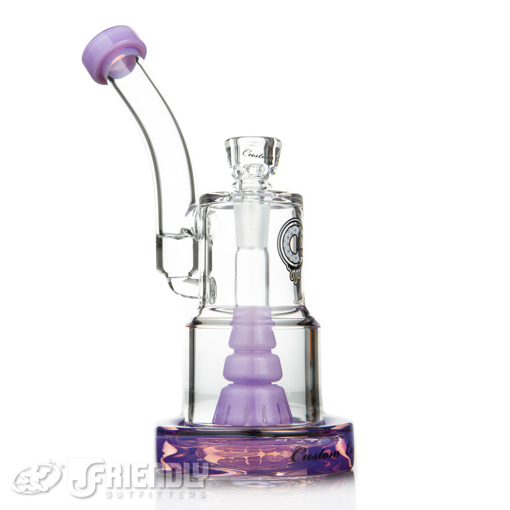 C2 Custom Creations 50/80mm Cake Bubbler w/Sprocket Perc and Purple Accents