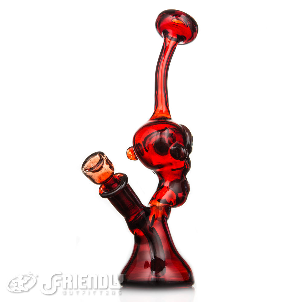 FatHead Glass 14mm Red Sculpted Face Rig
