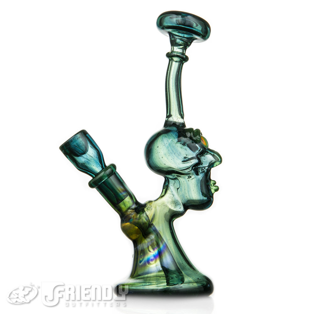 Fathead Glass 14mm UV Green Sculpted Face Rig