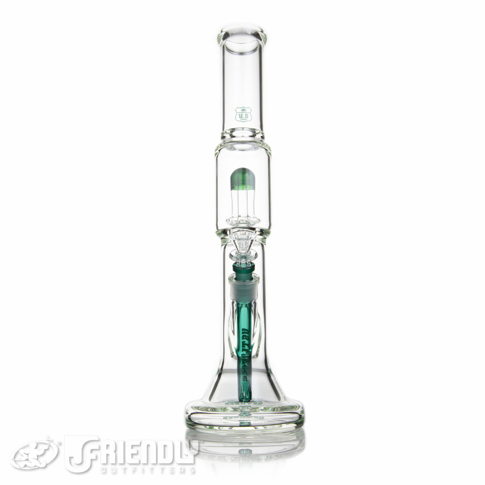 US Tubes Hybrid 55 w/Spiral Green Cap and Green Downstem