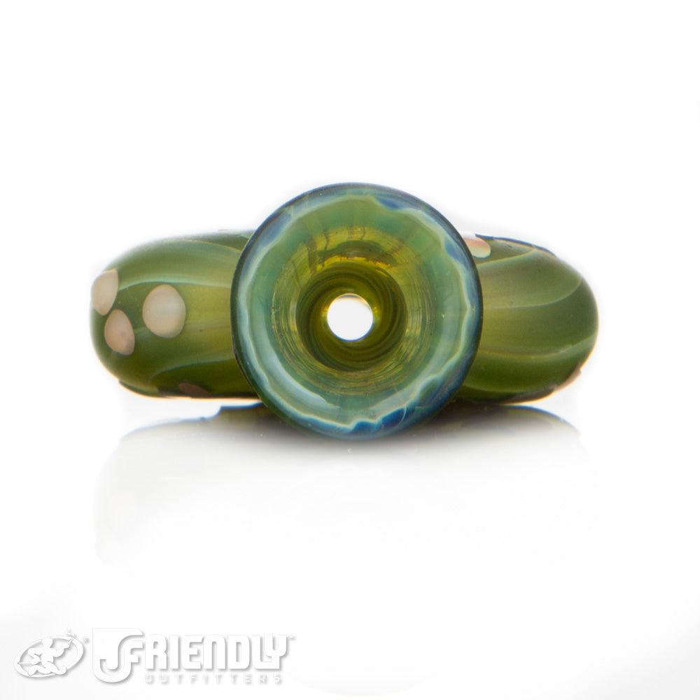 Liberty Glass Green Carved Chillum