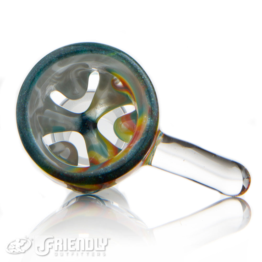 Liberty Glass 18mm Grey and Yellow Mutli Pinch Slide #67