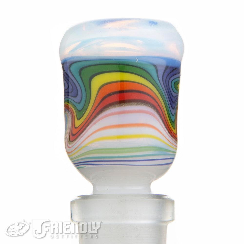 Fat Bottom Glass 14mm White Rainbow ReWig Slide #19