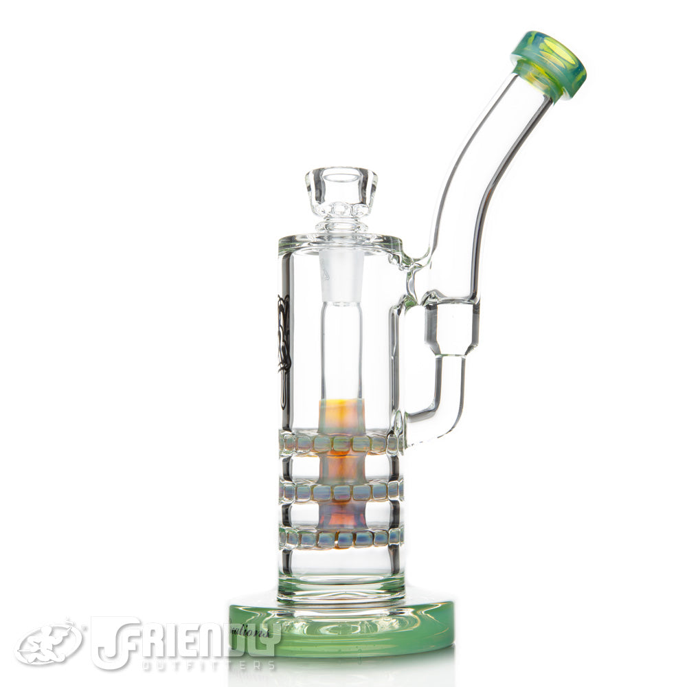 C2 Custom Creations 50mm Triple Ratchet Bubbler w/Green Accents