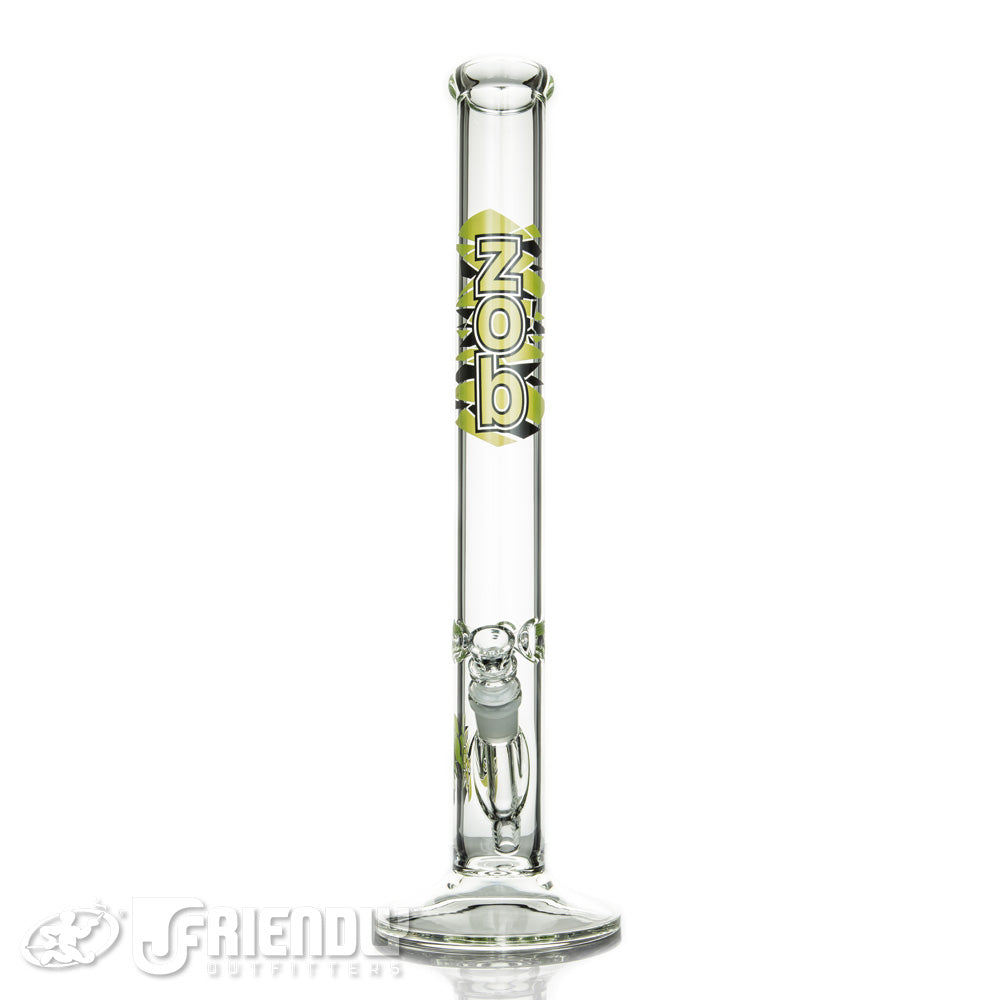 ZOB Glass 18" Straight Tube w/Green and Black Label
