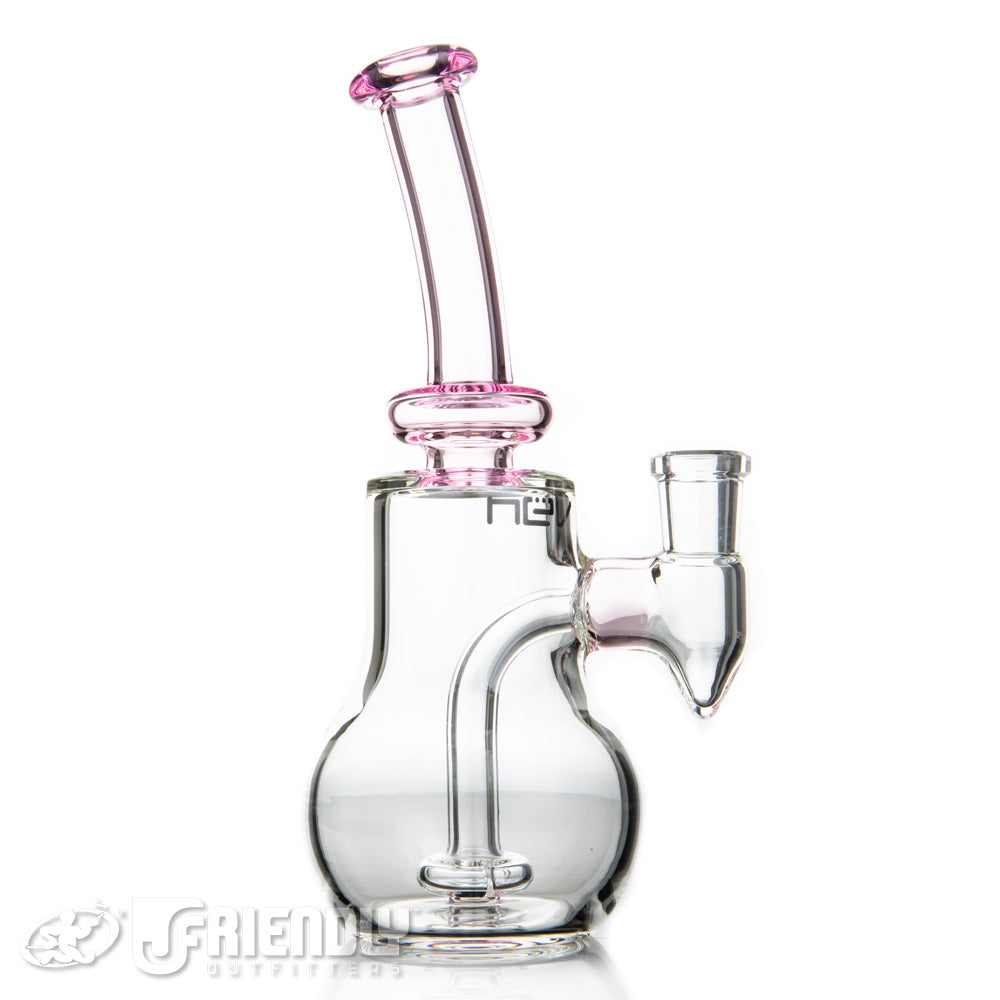 Nev Glass Hour Glass Shower Head Bubbler w/Pink Mouth Piece