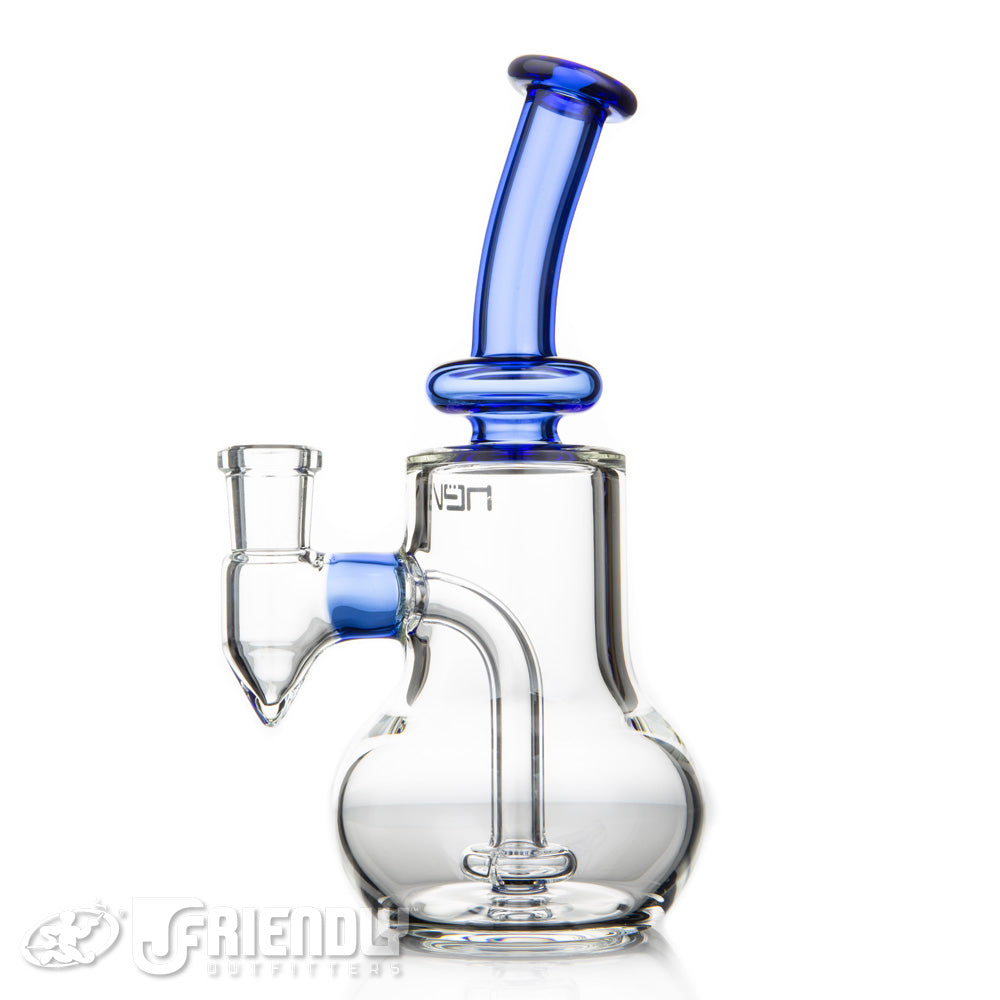 Nev Glass Hour Glass Shower Head Bubbler w/Electric Blue Mouth Piece