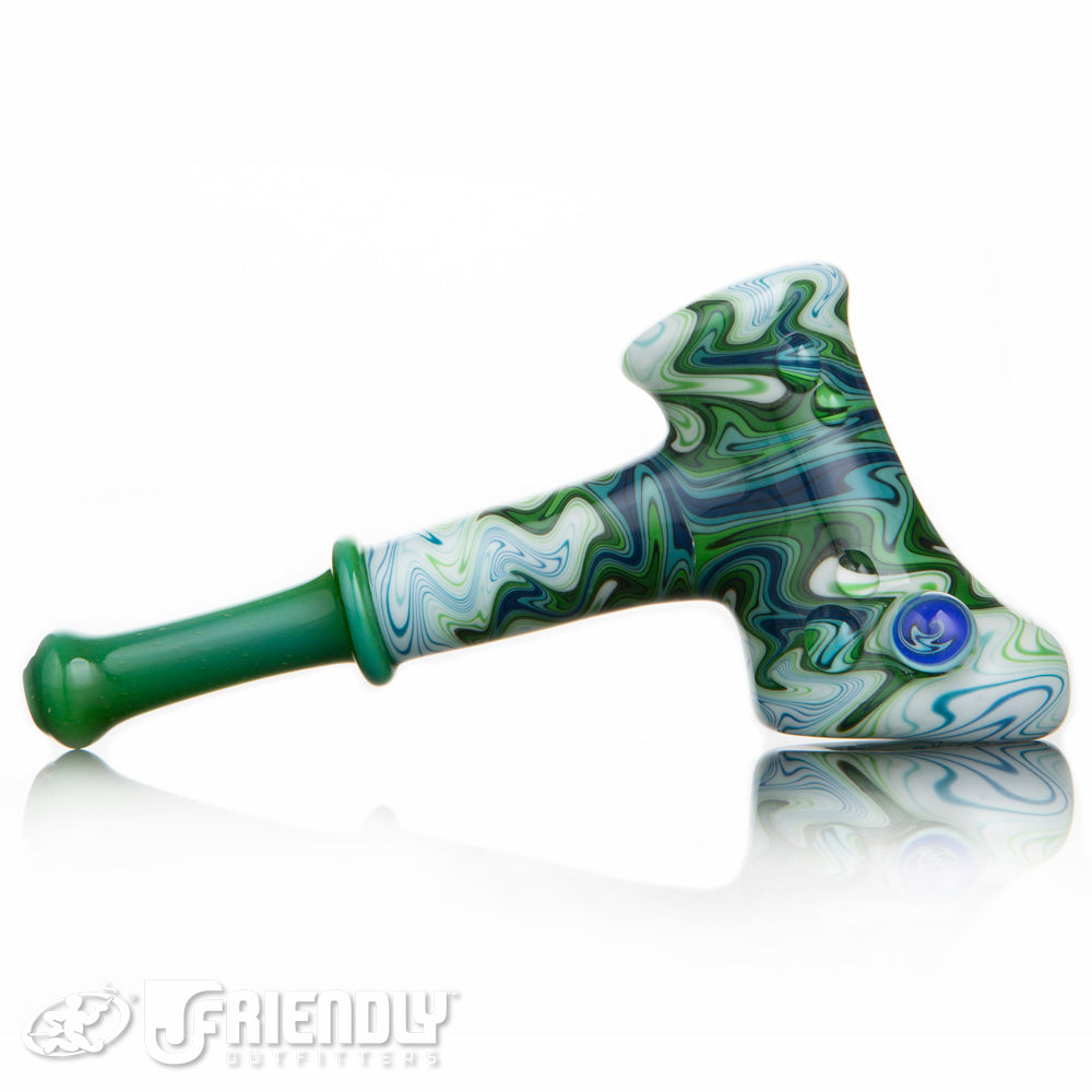 Fat Bottom Glass Green White Blue Hammer