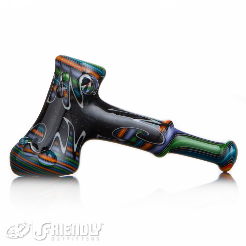 Fat Bottom Glass Black Blue and Orange Double Layer Hammer