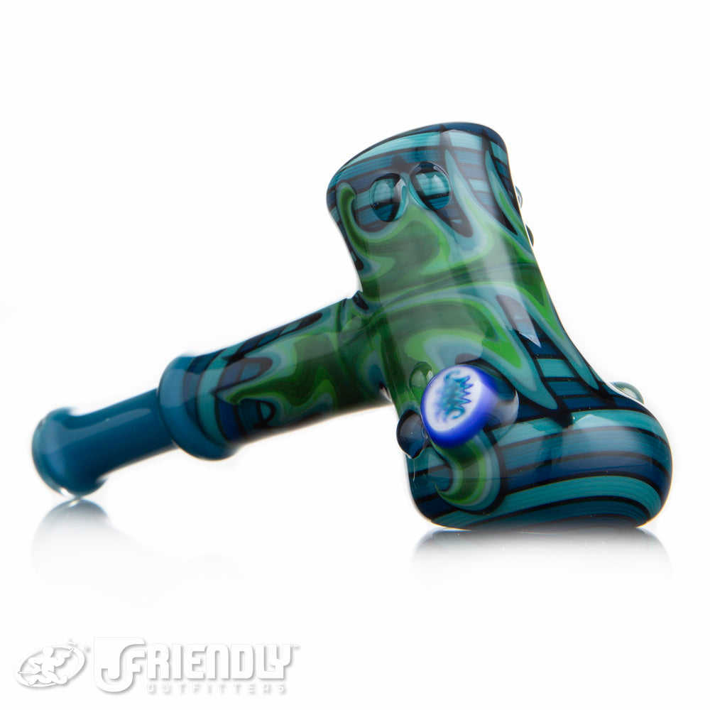 Fat Bottom Glass Green and Blue Double Layer Hammer